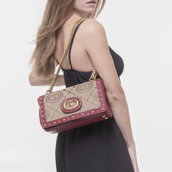 La Carrie shoulder bag in monogram fabric and leather - 6