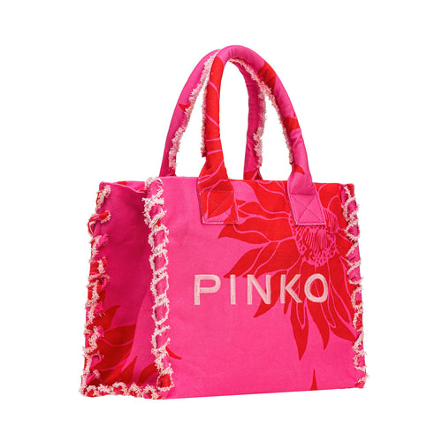 Pinko beach shopping in recycled and printed canvas - 2