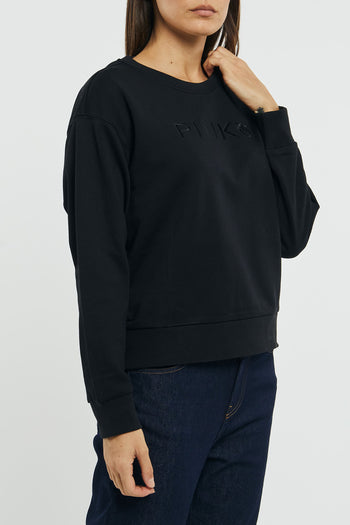 Pinko cotton sweatshirt with embroidered logo - 6