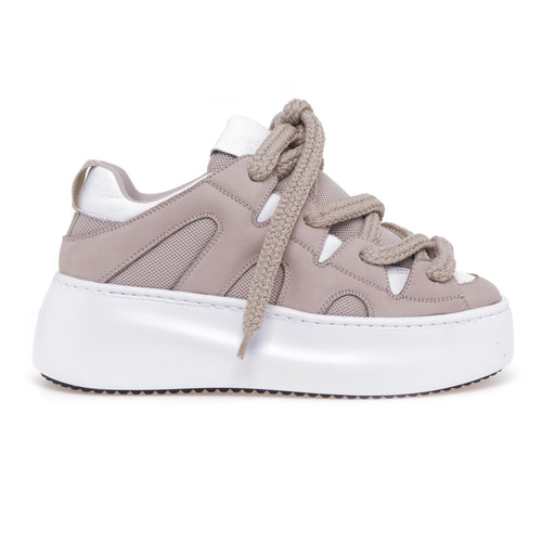 Vic Matiè sneaker in nubuck and fabric with maxi lace