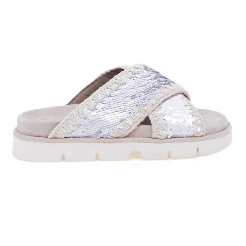 MOU slipper with double crossed band with sequins - 1