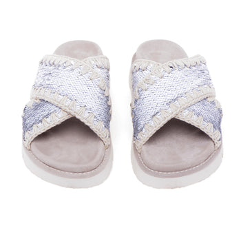 MOU slipper with double crossed band with sequins - 5