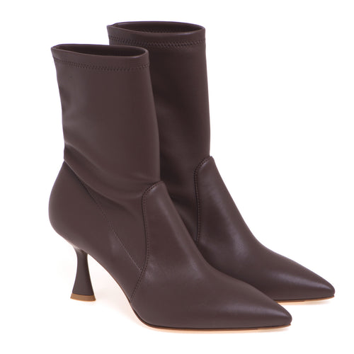 Sergio Levantesi leather ankle boot with elasticated upper and 80 mm heel - 2