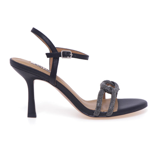 Bibi Lou leather sandal with rhinestones and 85 mm heel