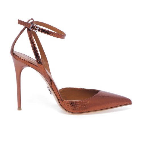 Sergio Levantesi sandal in printed laminated leather and 100 mm heel