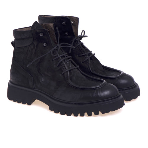 Pawelk's lace-up boot in aged leather with lug sole - 2