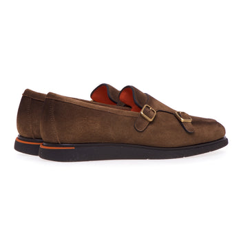 Santoni moccasin in suede with double buckle - 3