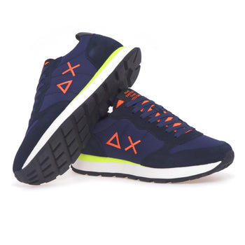 Sun68 Tom Fluo Nylon sneaker in suede and fabric - 4