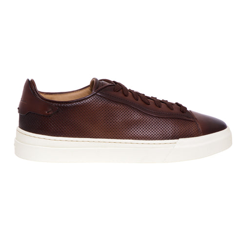 Santoni sneakers in micro-perforated leather
