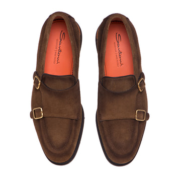 Santoni moccasin in suede with double buckle - 5