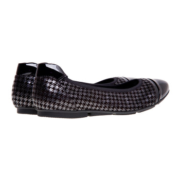 Hogan ballerina in black suede with contrasting houndstooth print - 3