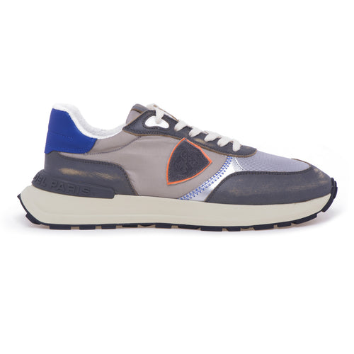 Philippe Model Antibes sneaker in vintage effect leather and fabric - 1