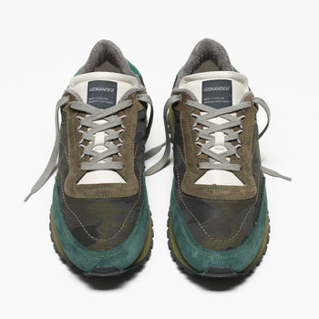 Hidnander "Tenkei Track Ed" sneakers in suede and camouflage fabric - 4