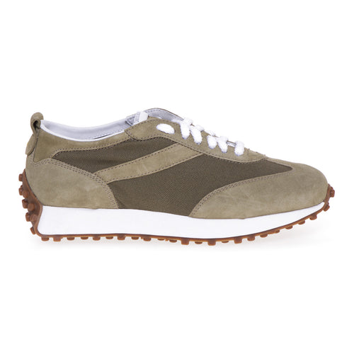 Doucal's Arrow sneaker in suede and canvas