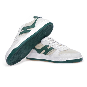 Sneaker Hogan H630 basket low in pelle e tessuto vintage - 4