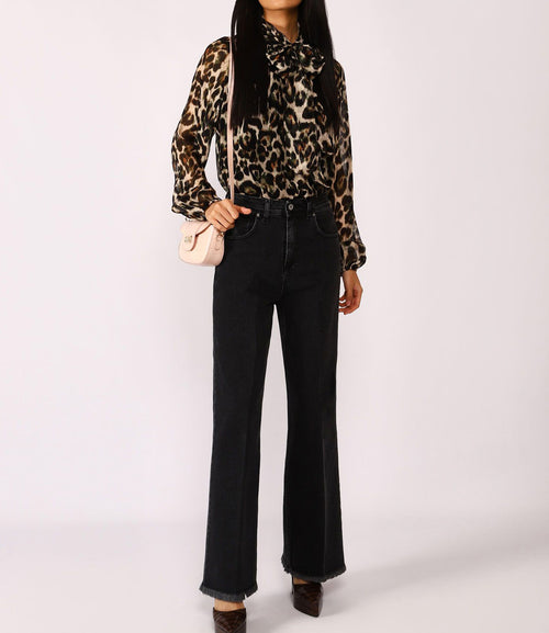 Dixie demin trousers with raw Size hems