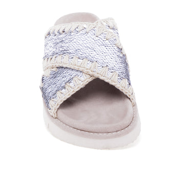 MOU slipper with double crossed band with sequins - 4