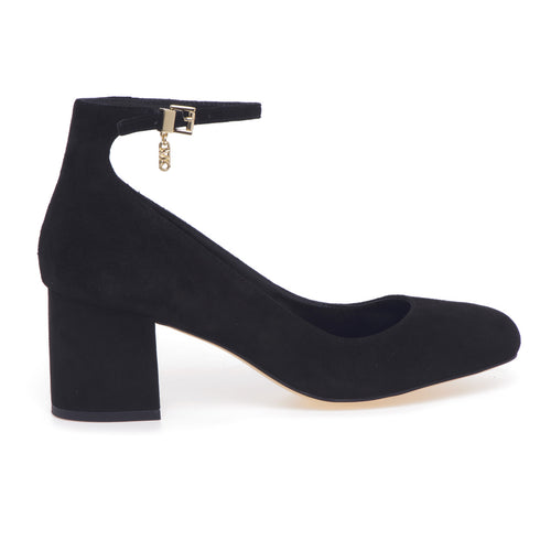 Michael Kors "Perla" suede pump with ankle strap