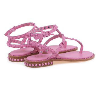 ASH "Parosbis" flip-flop sandal in leather with tone-on-tone studs - 3