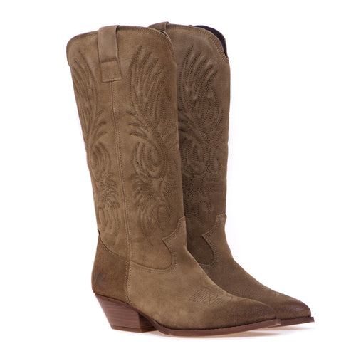 Felmini Texan boot in suede with embroidery - 2
