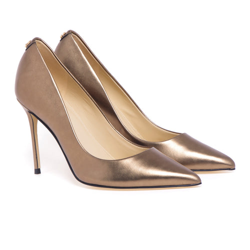 Guess decolletè in laminated leather with 100 mm heel - 2