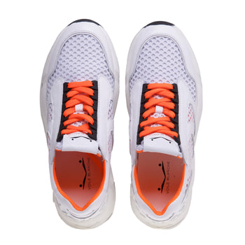 Sneaker in tessuto retinato con lettering voile blanche - 5
