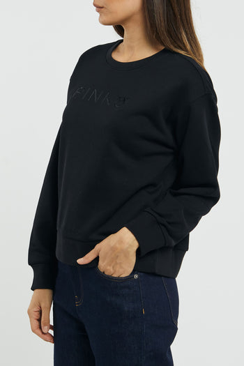 Pinko cotton sweatshirt with embroidered logo - 5