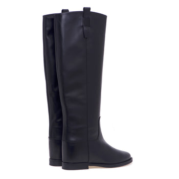 Via Roma 15 leather boot with internal wedge and zip - 3