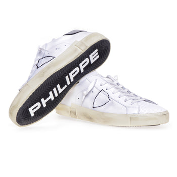 Sneaker Philippe Model "Paris X" in pelle e tessuto retinato - 4