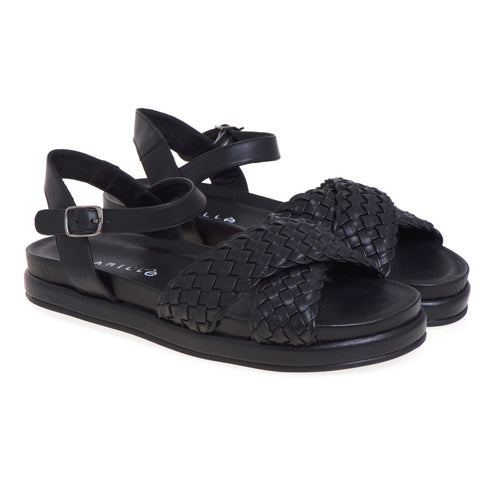Habillè sandal with crossed bands in woven leather - 2