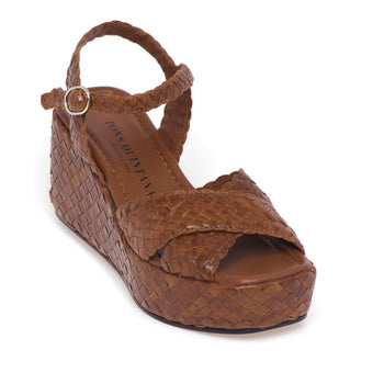Pons Quintana sandal in woven leather with wedge - 4