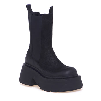 Vic Matie' Chelsea boot in greased suede with maxi platform - 4