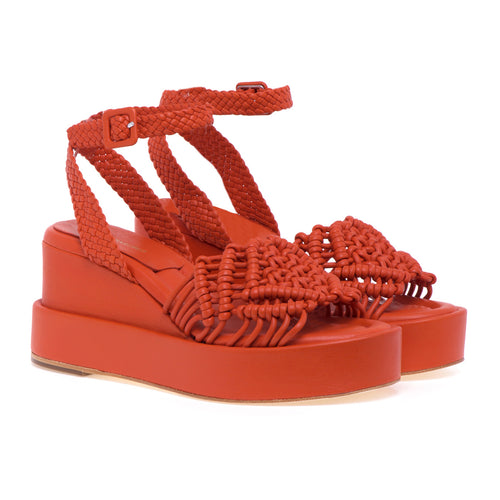 Paloma Barcelò "Vallet" sandal in woven leather with wedge - 2