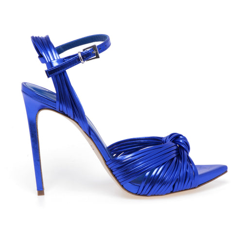 NCUB sandal in laminated leather with knotted mignon and 120 mm heel