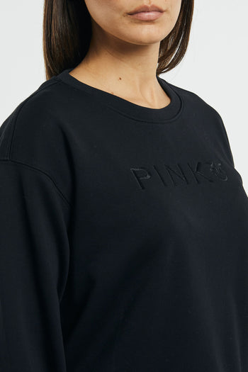 Pinko cotton sweatshirt with embroidered logo - 8