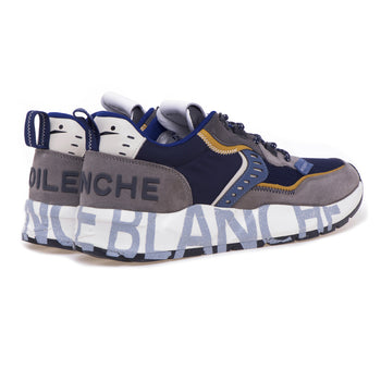 Voile Blanche Club 01 sneaker in suede and fabric with lettering on the sole - 3